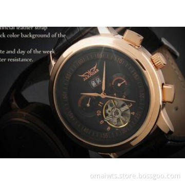 Gold Case 45mm Tourbillon Automatic Watch Elegant , Black D